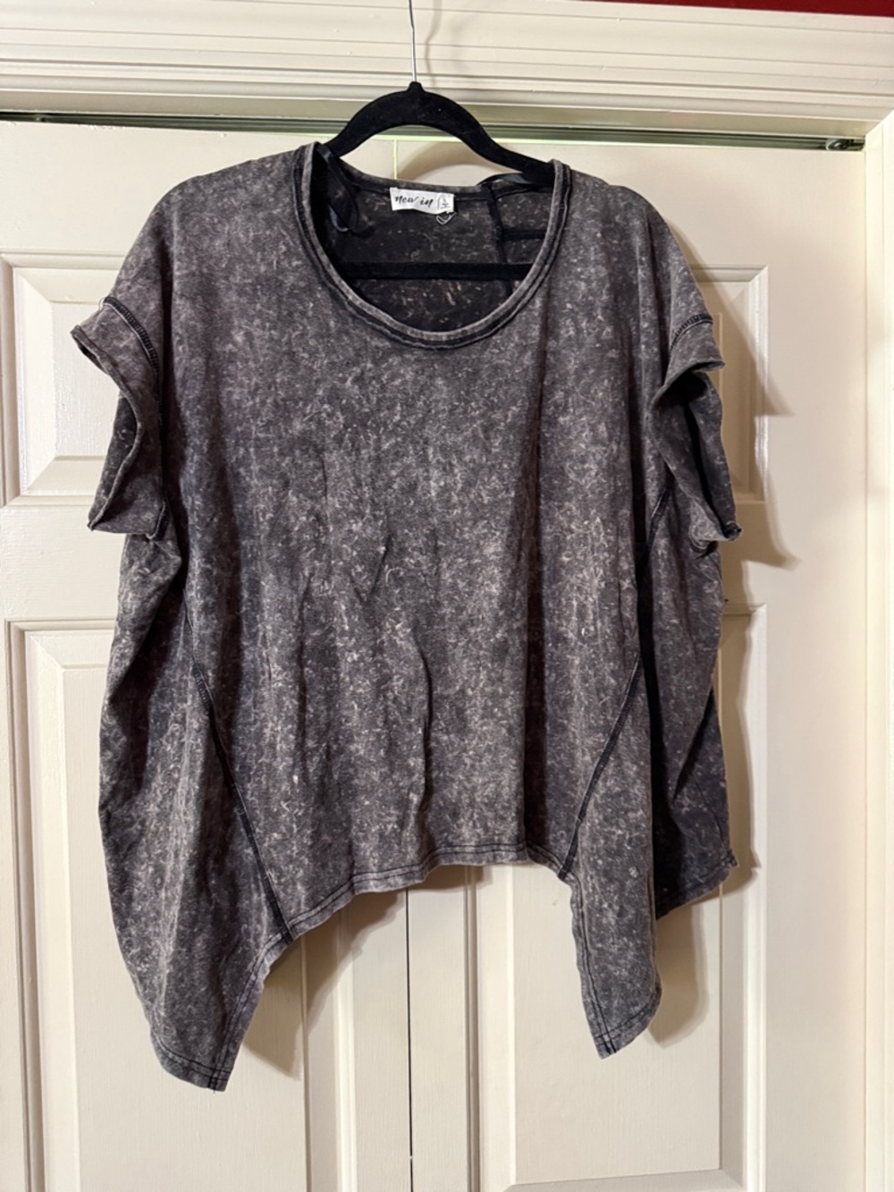 Washed Black Women’s Relaxed Scoop Neck Top
